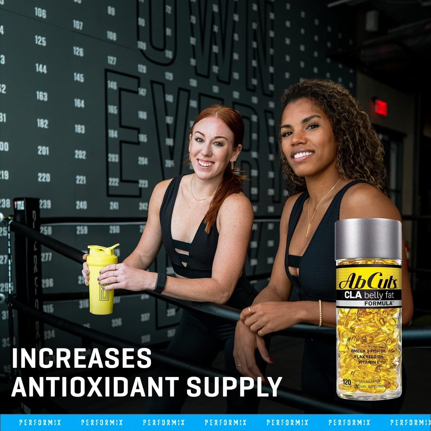 120 Softgel AbCuts CLA Belly Fat Formula with Omega 3 Fish Oil, Flaxseed Oil, and Vitamin E - Boosts Antioxidants & Promotes Healthy Body Composition
