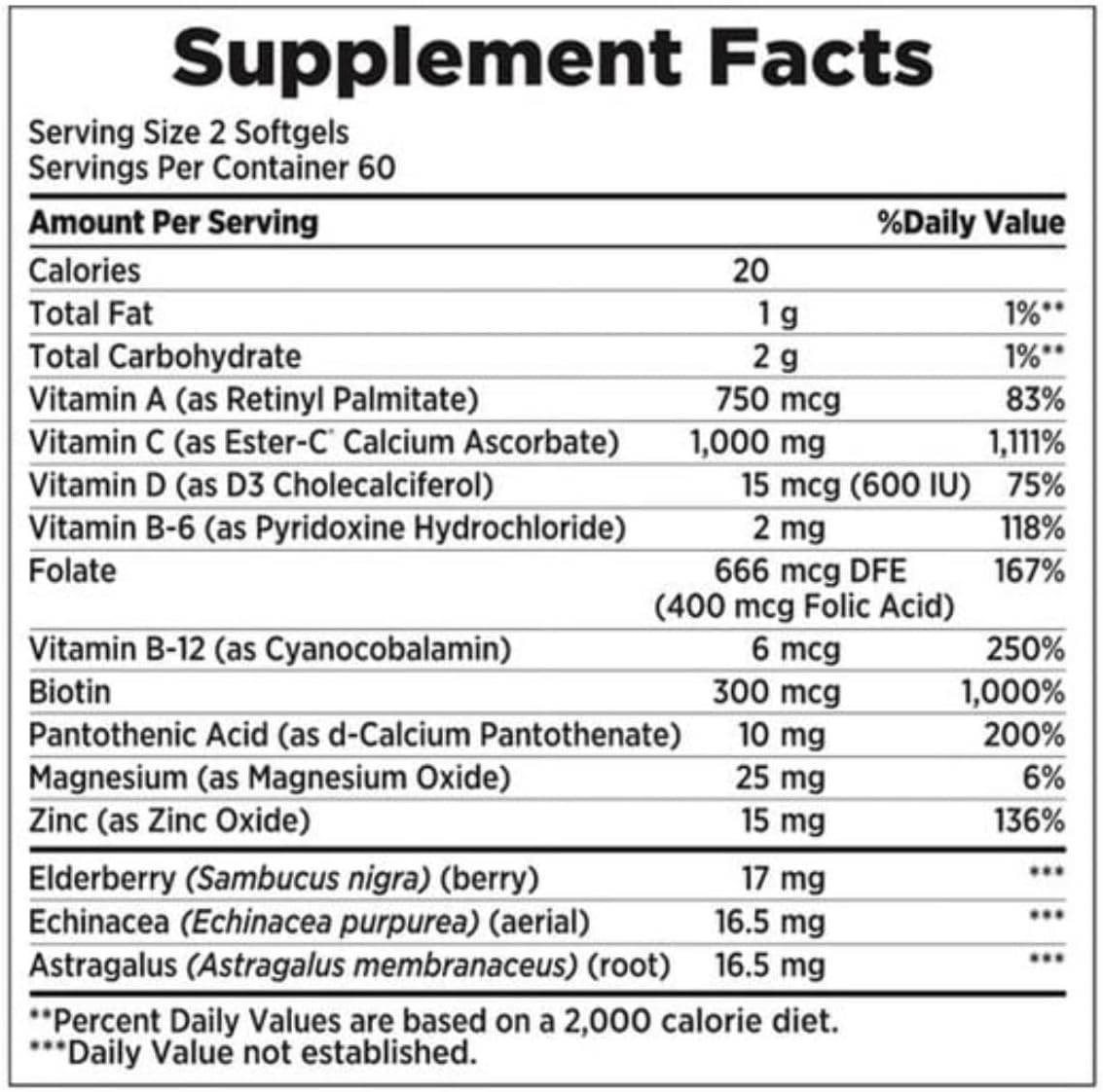 120 Softgels of Long Glacier Nature's Bounty Immune Support Vitamins - Vitamin C, Zinc, and Vitamin D for 24 Hour Daily Protection