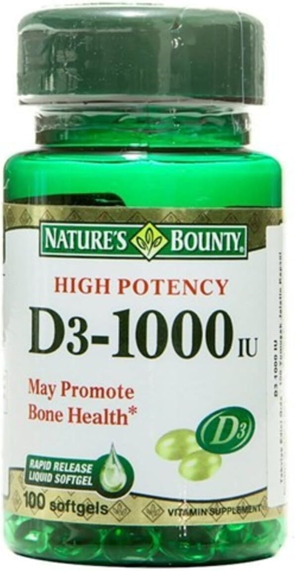 120 Softgels of Nature's Bounty Vitamin D3 1000 IU for Immune Health Boost