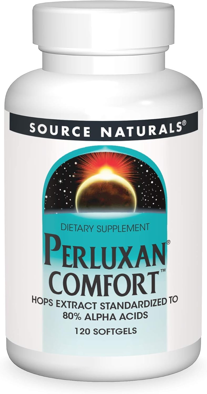 120 Softgels of Source Naturals Perluxan Comfort with 80% Alpha Acids from Hops Extract