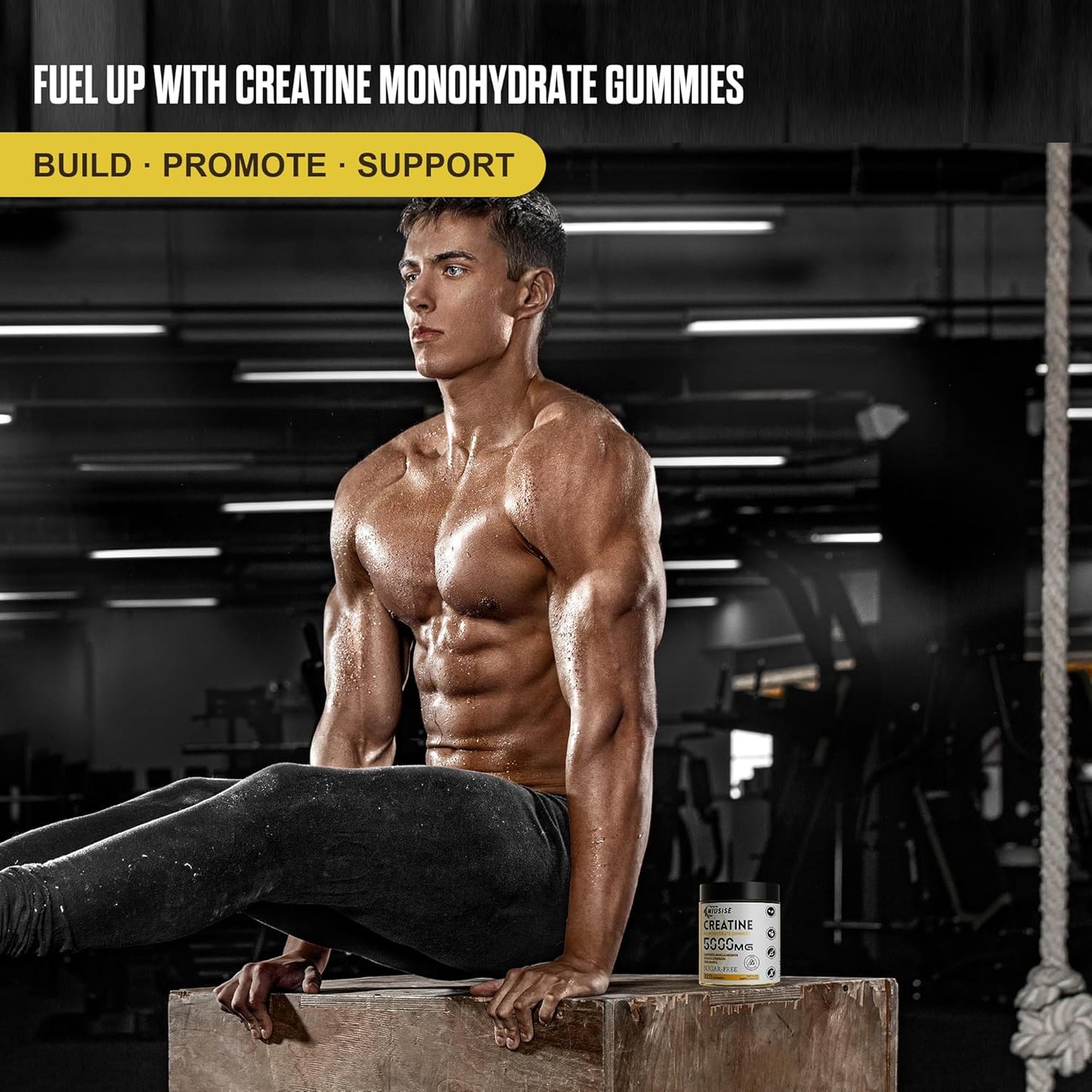 120 Sugar-Free Creatine Monohydrate Gummies with Magnesium Complex and L-Threonate for Energy Support - 1 Pack