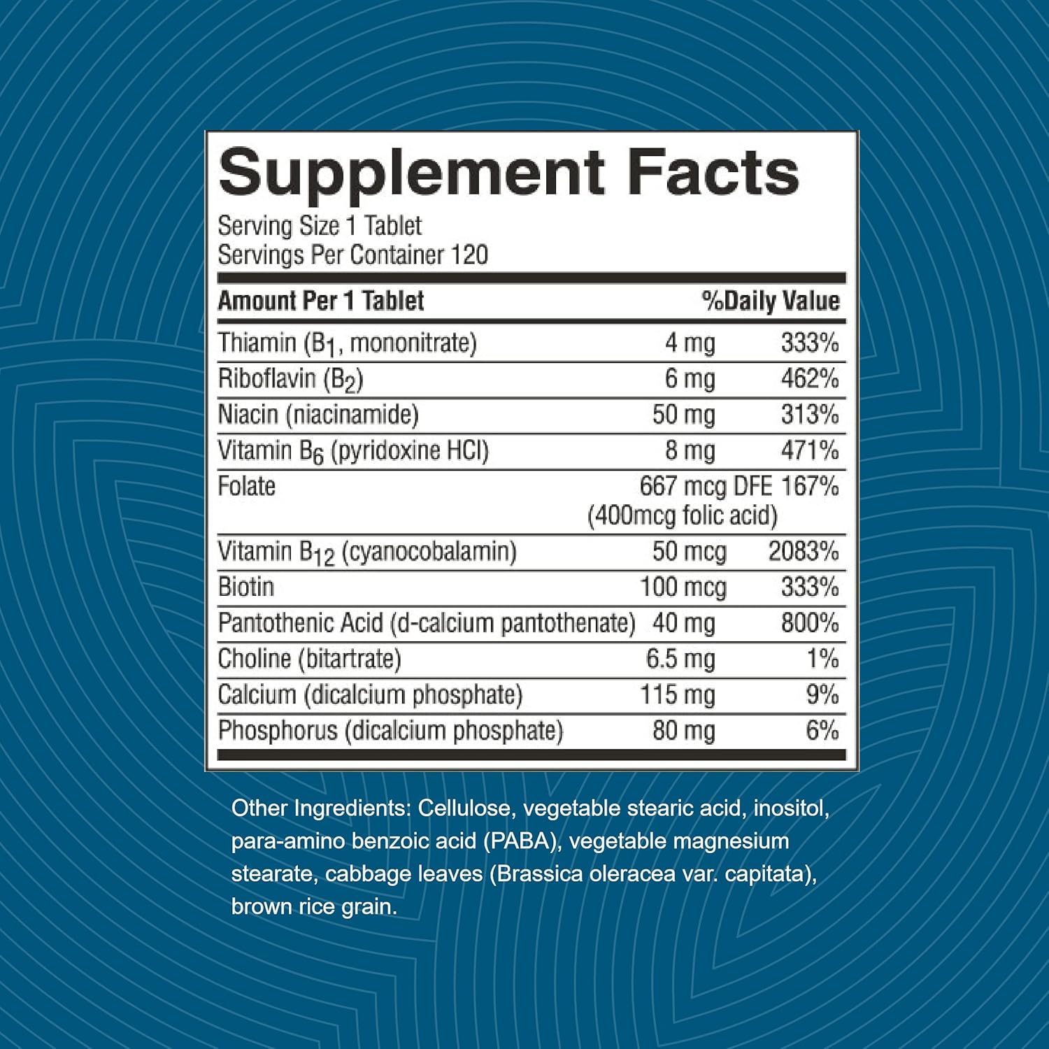 120 Tablets Nature's Sunshine Balanced B Complex | Supports Digestion & Nervous System | Vegetarian Formula