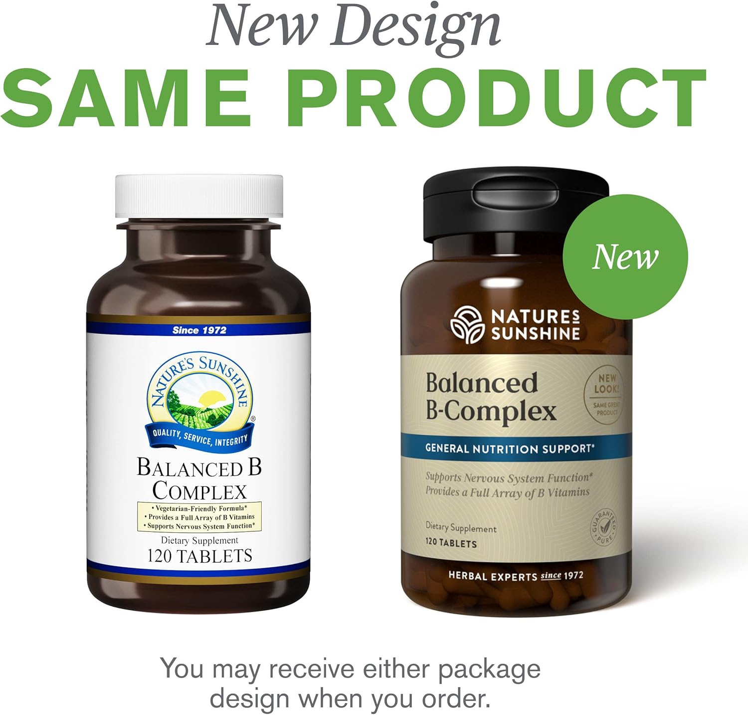 120 Tablets Nature's Sunshine Balanced B Complex | Supports Digestion & Nervous System | Vegetarian Formula