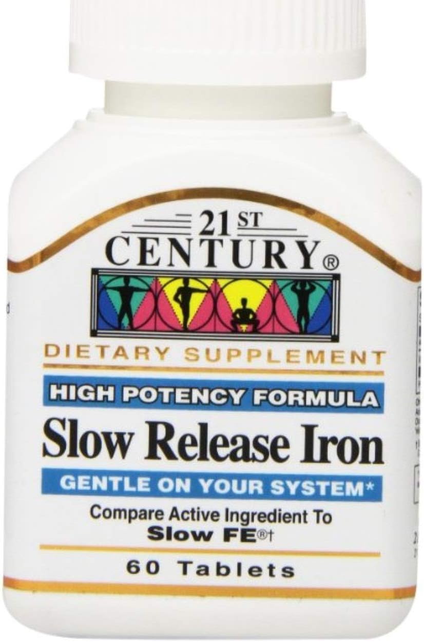 120 Tablets of 21st Century Slow Release Iron - Pack of 2 - Varying Packaging