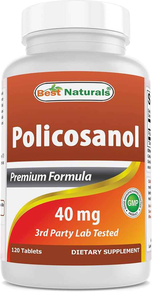 120 Tablets of Best Naturals Policosanol 40mg - Supports Cardiovascular Health*