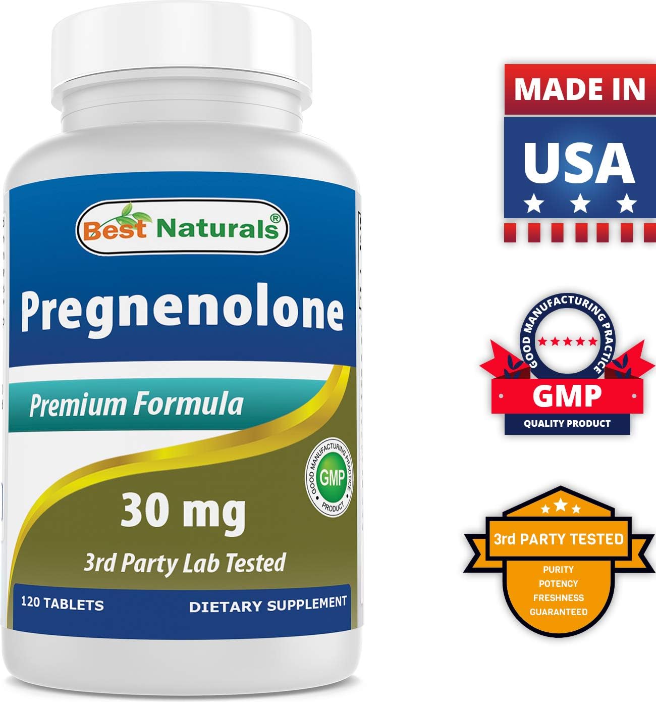 120 Tablets of Best Naturals Pregnenolone 30 mg - Pack of 2