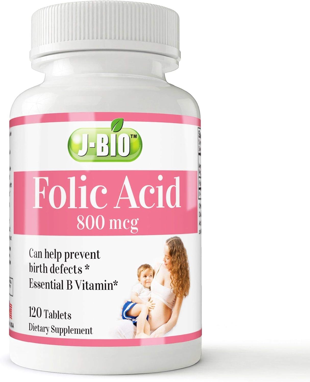 120 Tablets of J-Bio Folic Acid 800mcg for Women's Daily Health and Prenatal Care