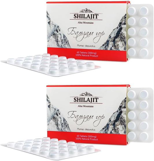 120 Tablets of Pure Altai Siberian Green Shilajit Mountain Balsam with 100% Fulvic Acid and Trace Minerals