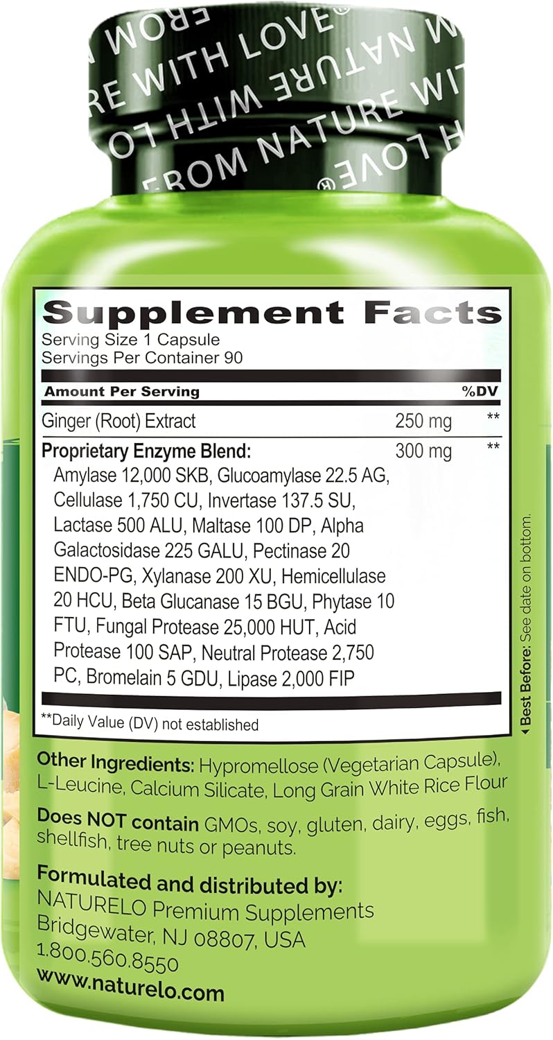 120 Vegan Capsules Bundle: NATURELO Probiotic & Digestive Enzymes Support Supplement