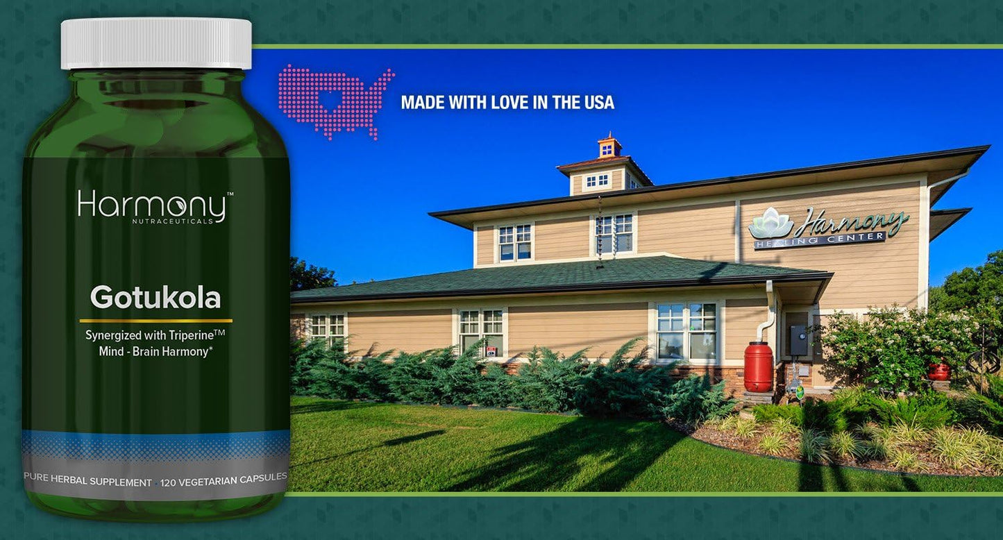 120 Vegan Capsules of Dr. Gumman's Clinical Grade Gotu Kola with Maximum Potency and Highest Bioactivity by Harmony Nutraceuticals