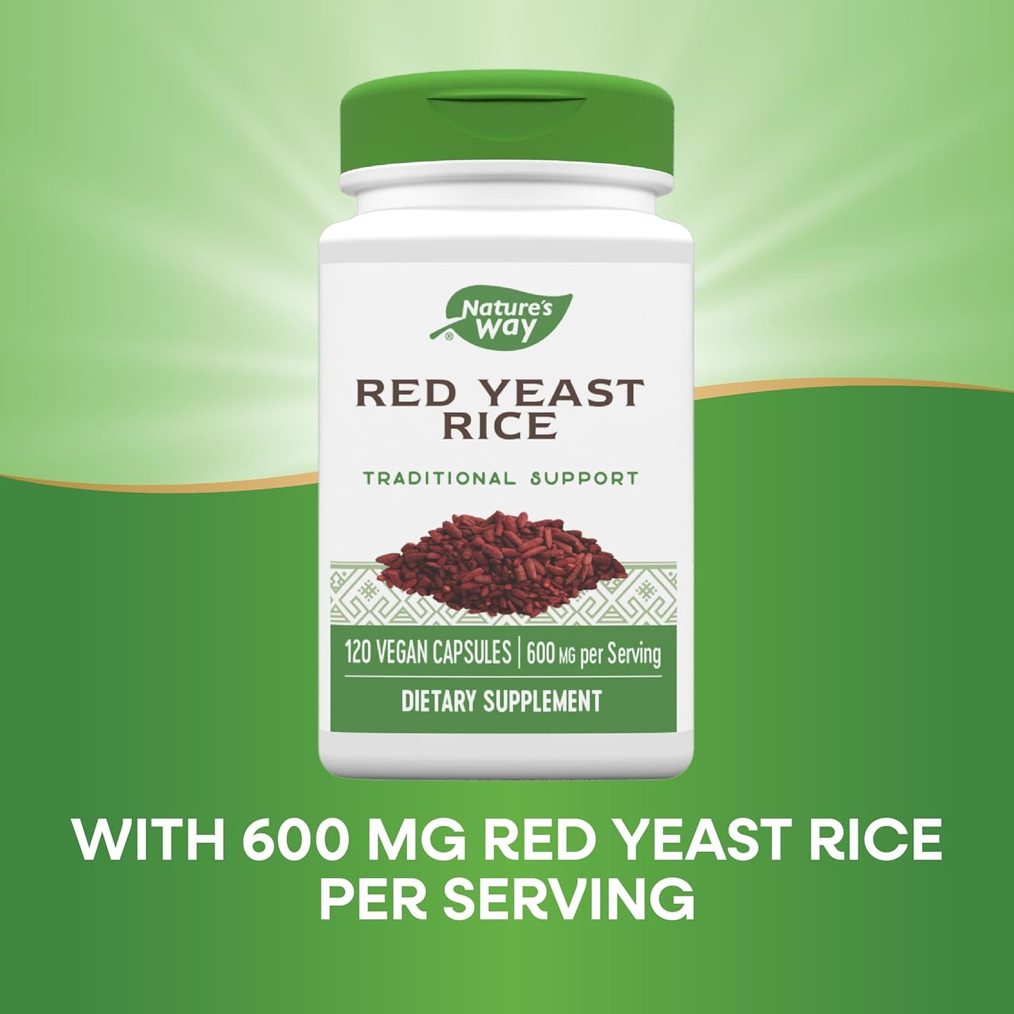 120 Vegan Capsules of Nature's Way Red Yeast Rice for Traditional Support