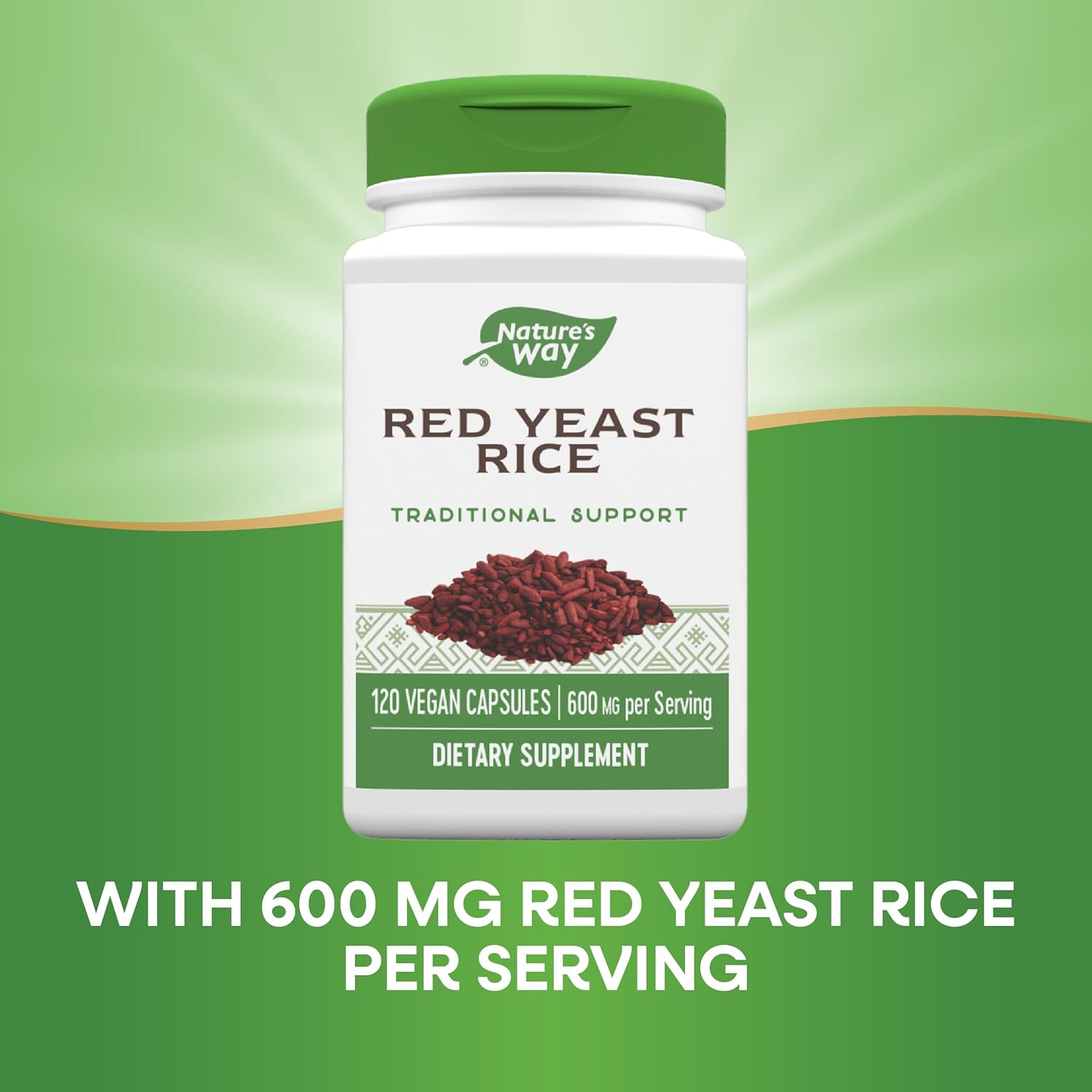 120 Vegan Capsules of Nature's Way Red Yeast Rice for Traditional Support