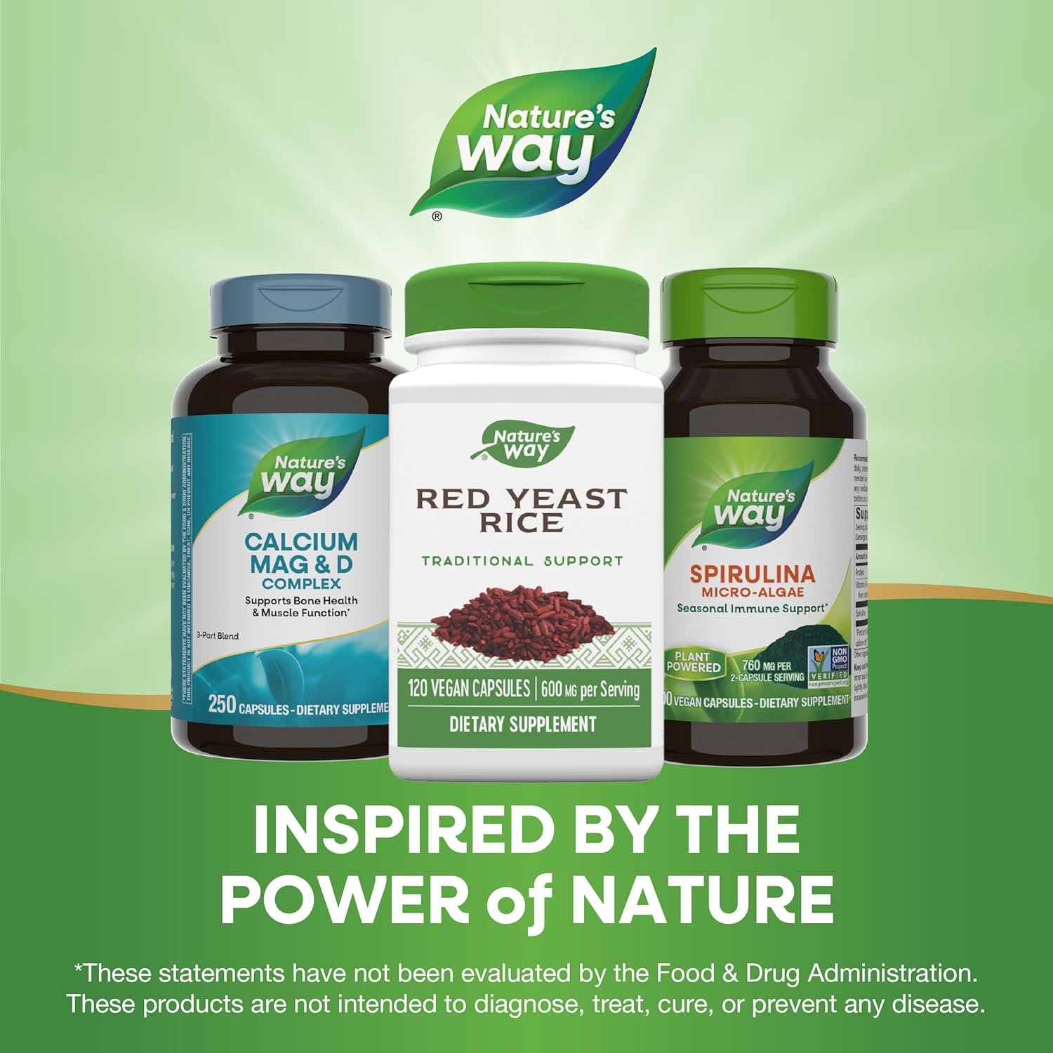 120 Vegan Capsules of Nature's Way Red Yeast Rice for Traditional Support