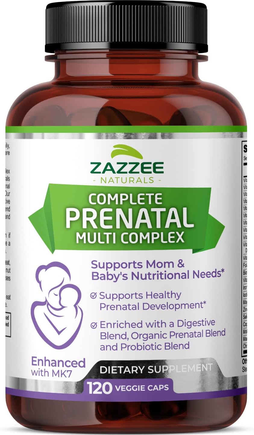 120 Vegan Capsules Prenatal Multi Complex with 23 Essential Vitamins & Minerals, Probiotics, Enzymes, Organic Herbal Blend - 2 Month Supply - BoostGo Australia