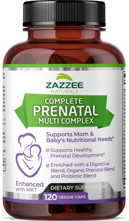 120 Vegan Capsules Prenatal Multi Complex with 23 Essential Vitamins & Minerals, Probiotics, Enzymes, Organic Herbal Blend - 2 Month Supply - BoostGo Australia