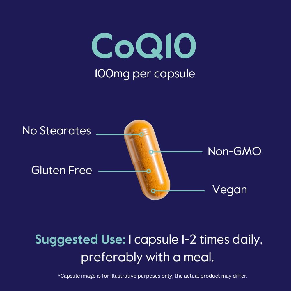 120 Vegetarian Capsules of BESTVITE Coenzyme CoQ10 100mg - Naturally Fermented, Vegan, Non GMO, Gluten Free