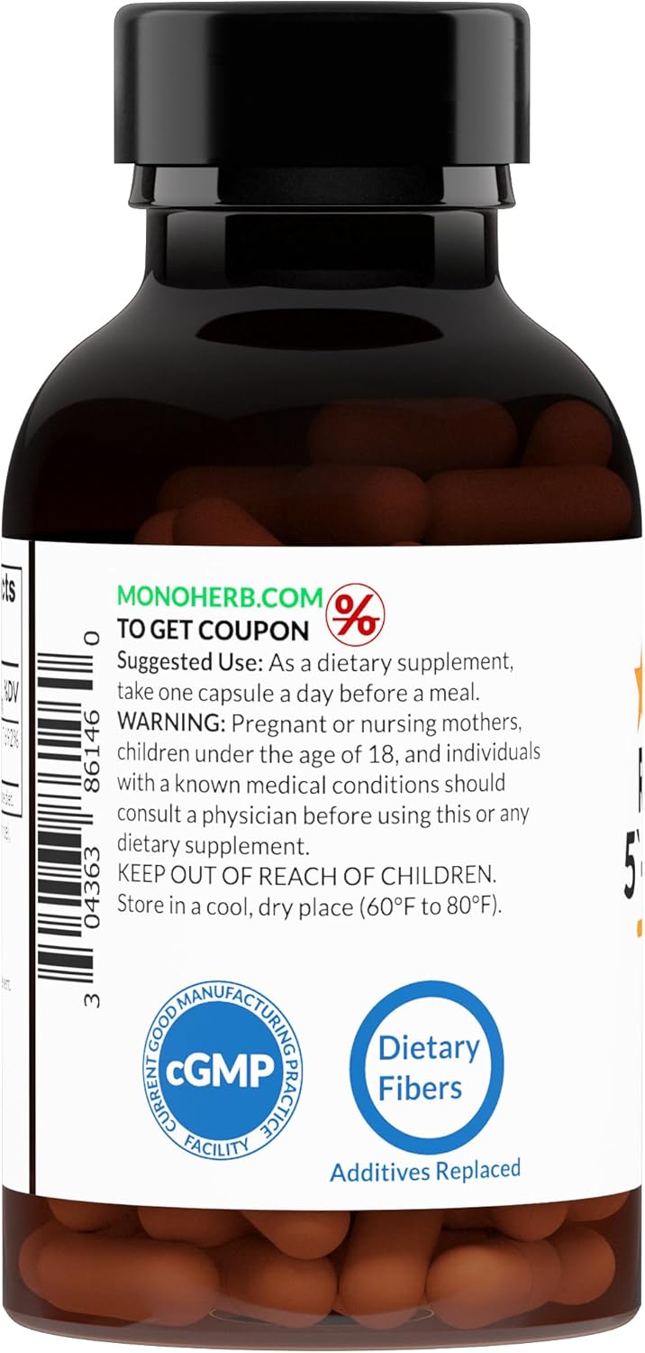 120 Vegetarian Capsules of MONOHERB Riboflavin 5'-Phosphate 100 mg - Bioactive Vitamin B2 Supplement