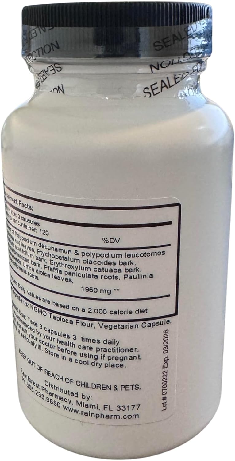 120 Vegetarian Capsules of Rainforest Pharmacy Brain Support - 650 mg Formula