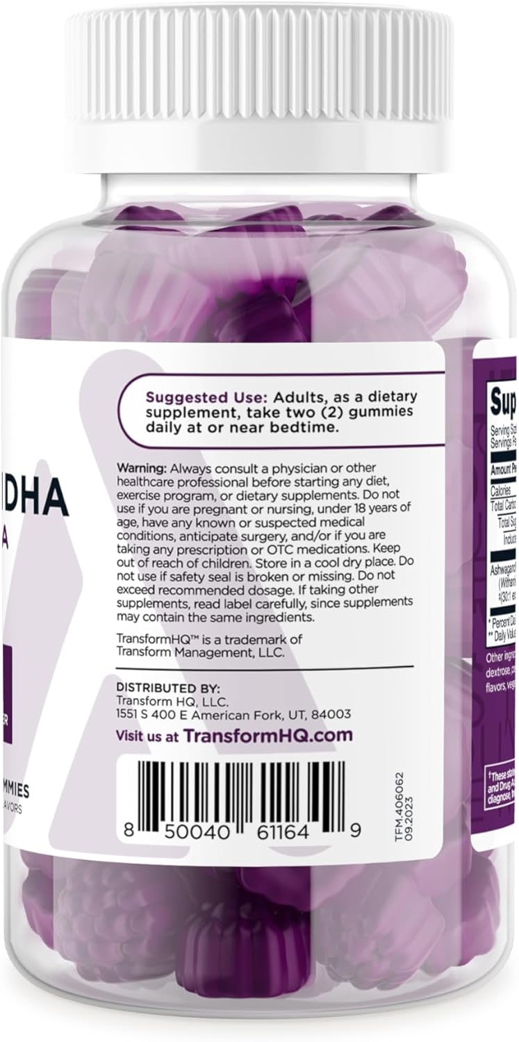 1200mg Ashwagandha Gummies - Mixed Berry Flavor, 60 Gummies - Herbal Extract Supplement, Gluten Free, Non-GMO - 30 Servings