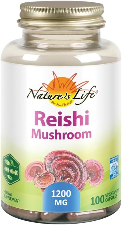 1200mg Reishi Mushroom Capsules for Immune Function, Energy & Mood Support - Non-GMO & Lab Verified - 100 Vegetarian Capsules