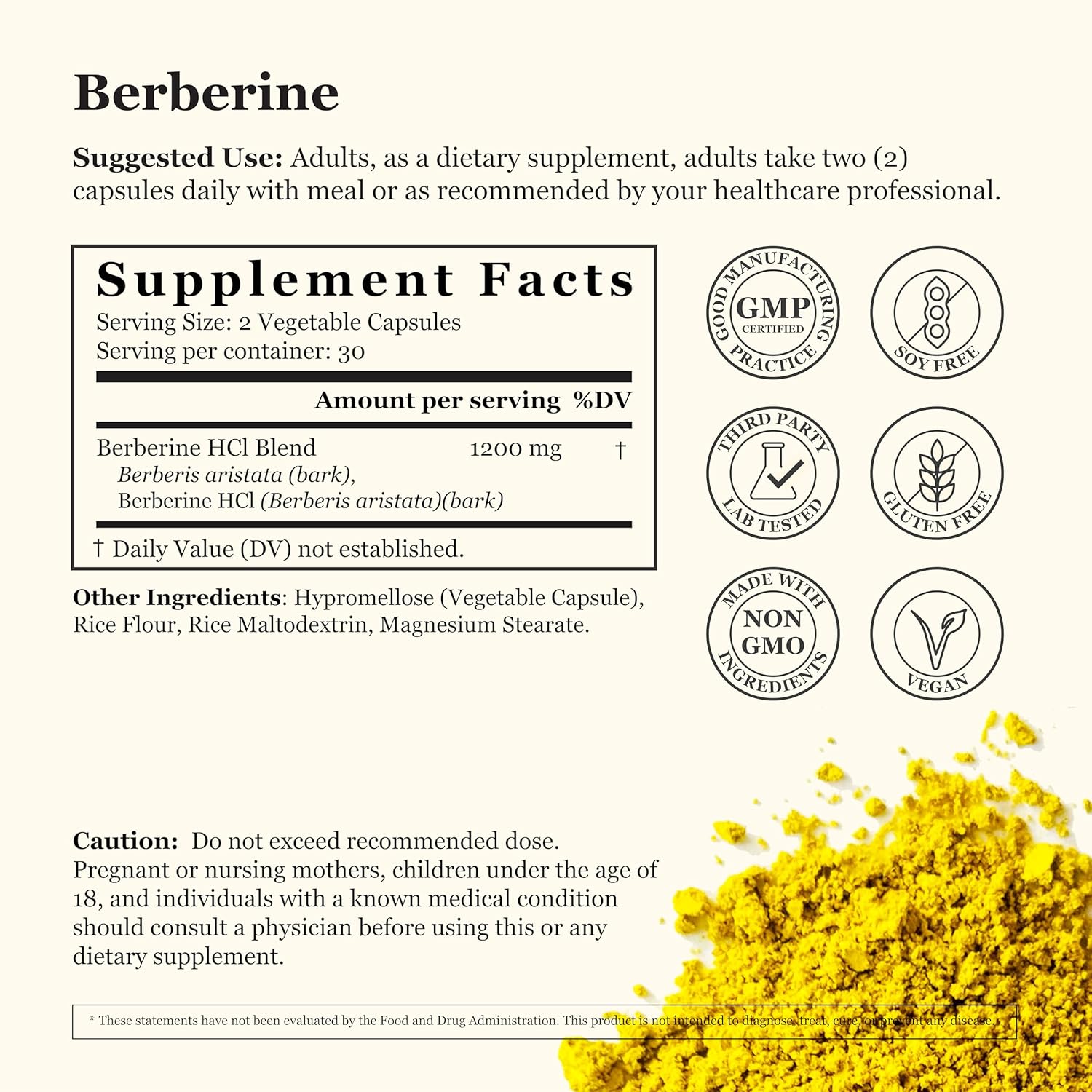 1200mg Tradewind Naturals Berberine Capsules - Vegan & Non-GMO - Promotes Heart, Digestive, and Immune Health - 60 Veg Caps