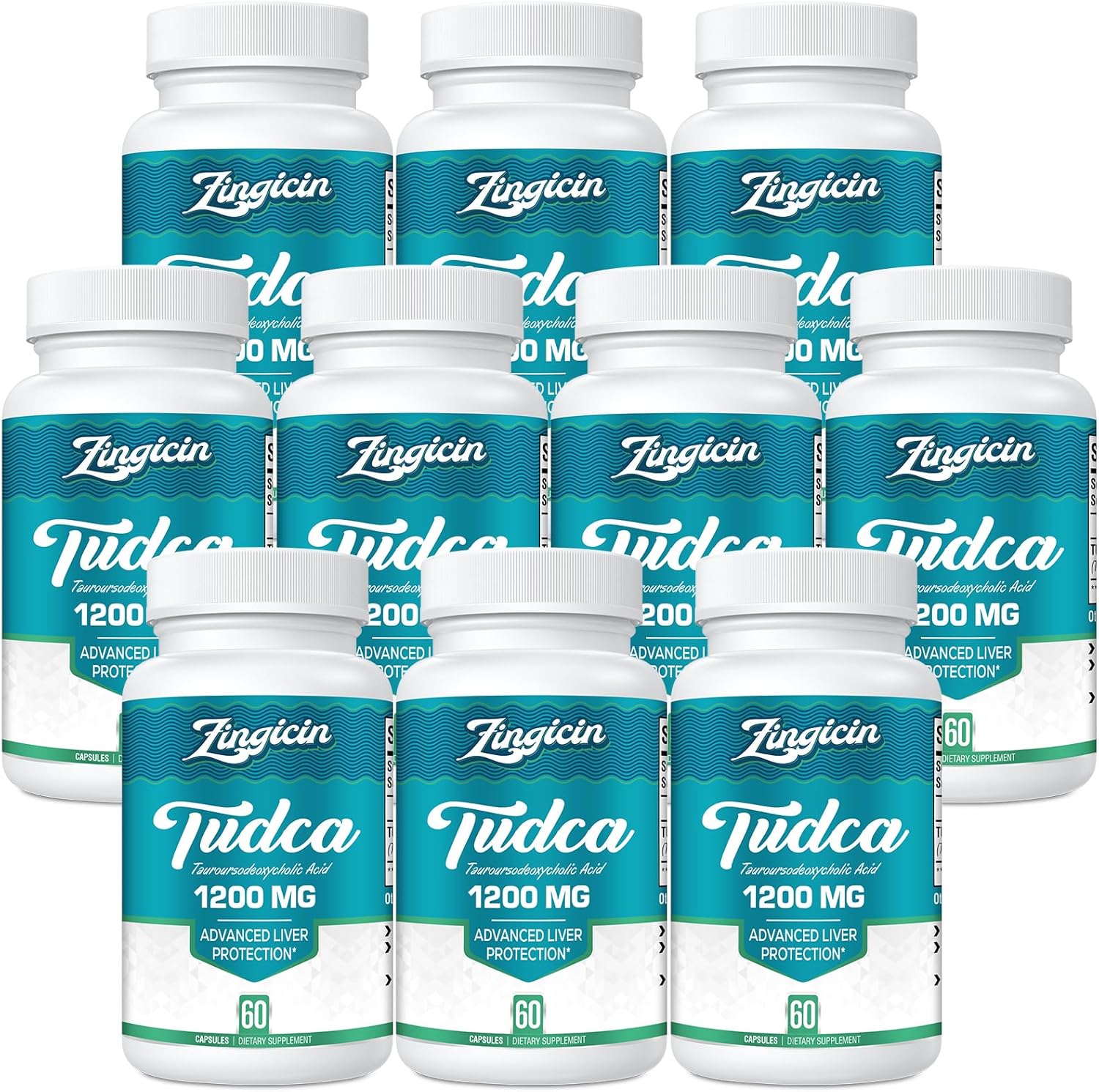 1200mg Zingicin TUDCA Supplement - 600 Veggie Capsules for Liver Health & Digestion