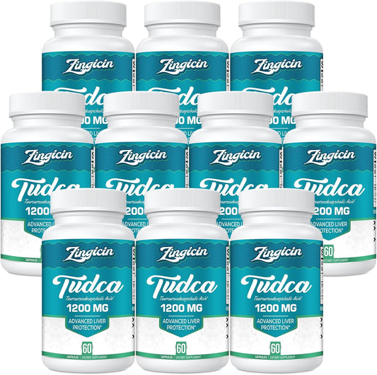 1200mg Zingicin TUDCA Supplement - 600 Veggie Capsules for Liver Health & Digestion