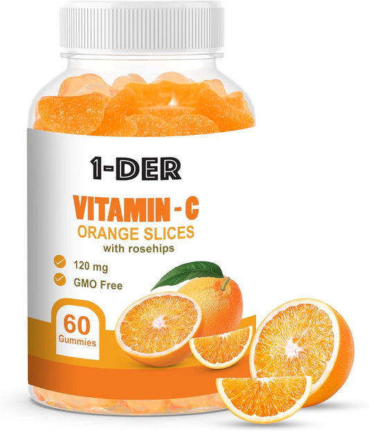 120mg Vitamin C Gummies for Immune Support - Orange Flavored | Boost Energy & Well-Being - Non-GMO, Gluten-Free | 60 Count
