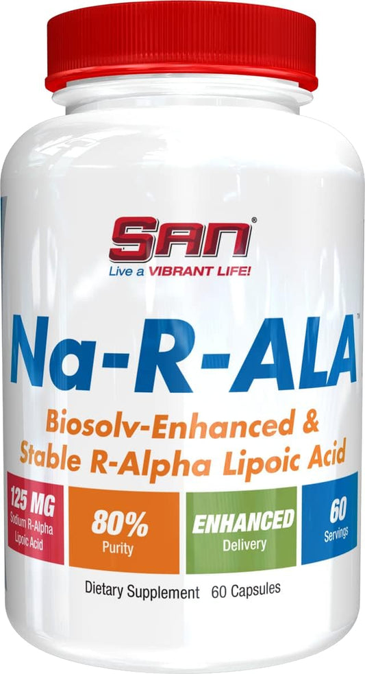 125mg High Potency Na-R-ALA Capsules for Increased Absorption - 60 Count