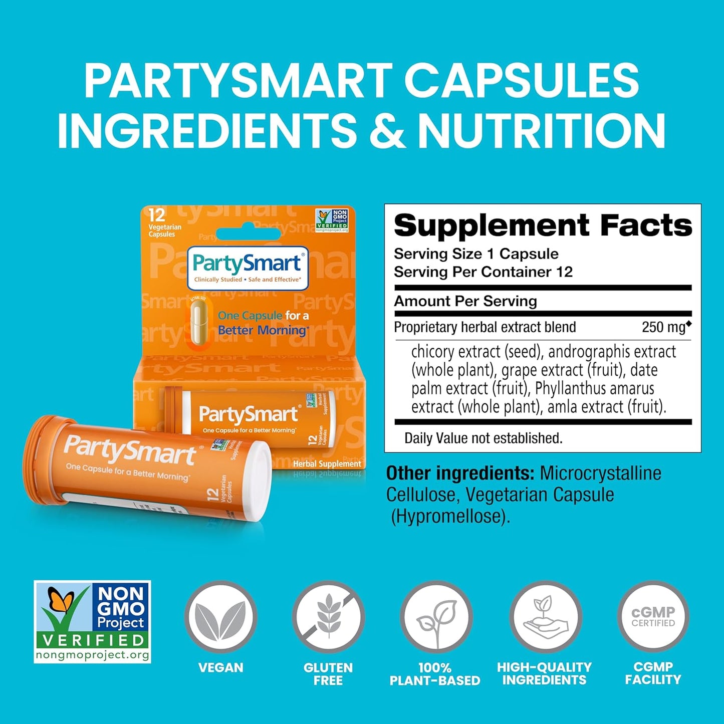 12ct Himalaya PartySmart Capsules & Electrolytes Combo Pack - Double Support for Your Night Out and Next Morning Hydration, Tropical Flavor