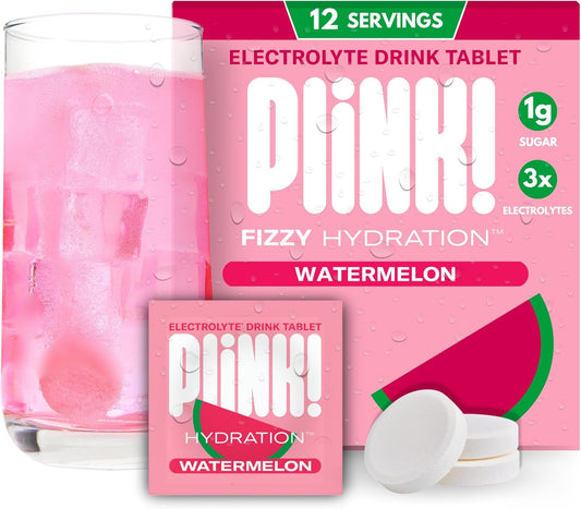 12ct Plink! Fizzy Electrolyte Drink Tablets with Sodium, Potassium, Magnesium - Low-Calorie, Low-Sugar Keto Hydration Packets