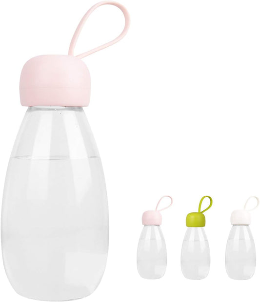 12oz Cute BPA-Free Water Bottle with Carrying Strap for Kids, Girls, Boys, Students - Pink