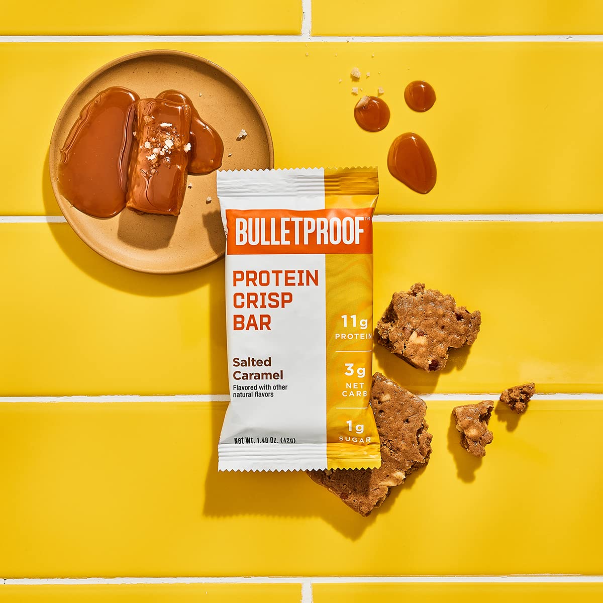 12pk Bulletproof Salted Caramel Protein Crisp Bars - High Protein, Low Sugar Option