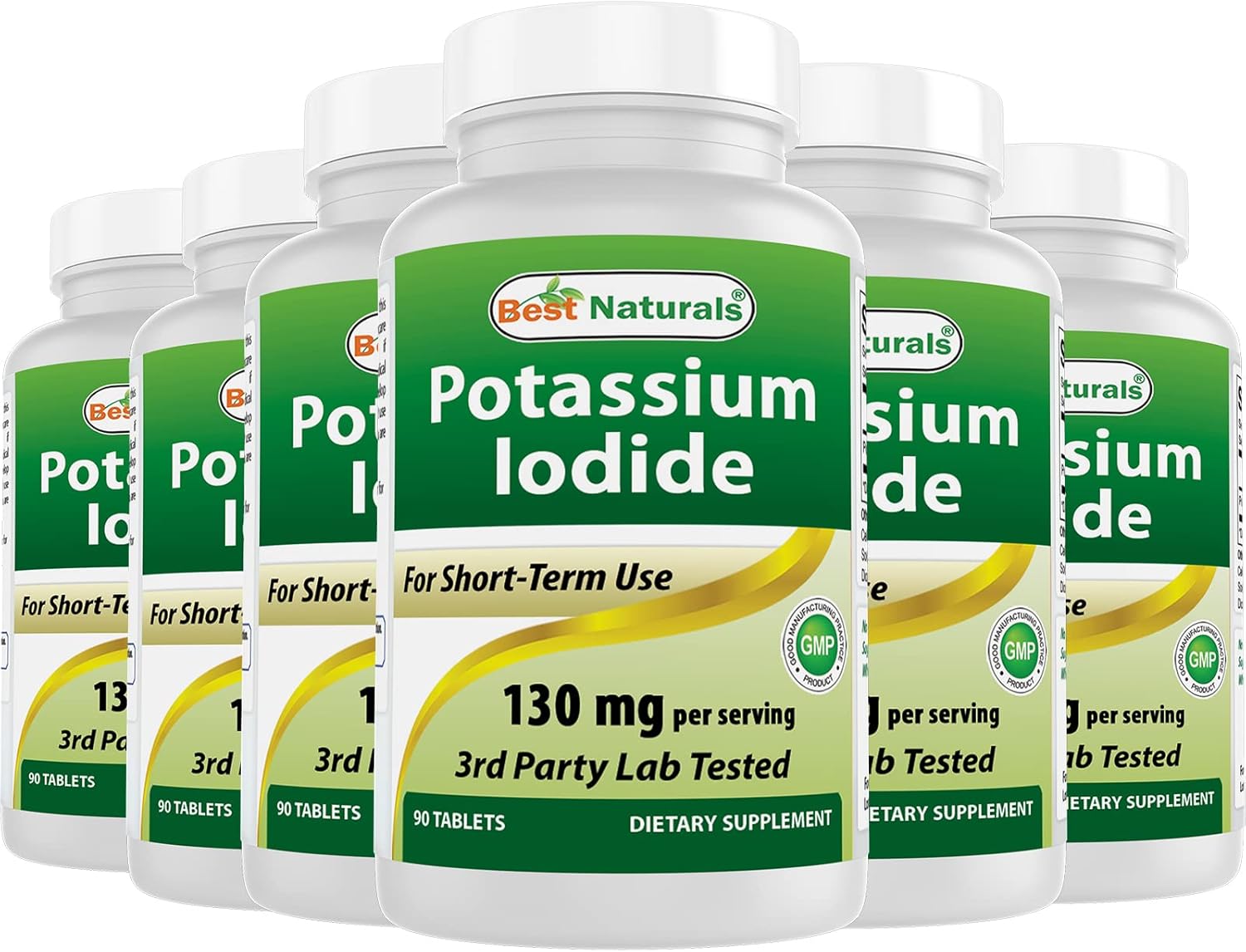 130 mg Potassium Iodide Supplement - 90 Tablets of Best Naturals, High Quality Dietary Supplement