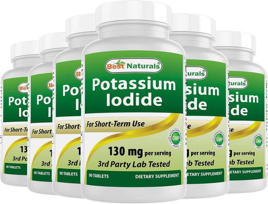 130 mg Potassium Iodide Supplement - 90 Tablets of Best Naturals, High Quality Dietary Supplement