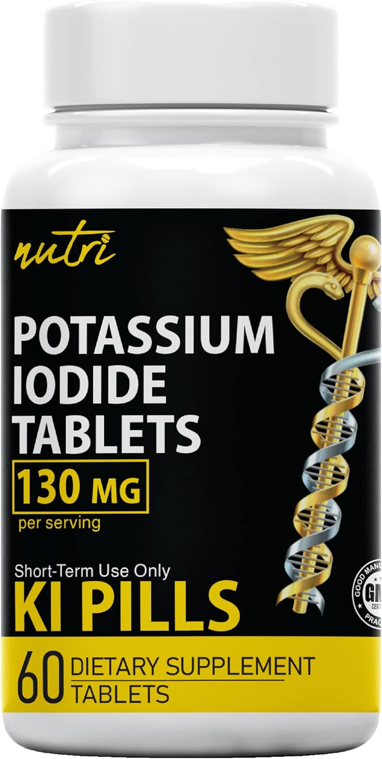 130 mg Potassium Iodide Tablets (60 Tablets) by Nature's Fusions - Thyroid Support Supplement