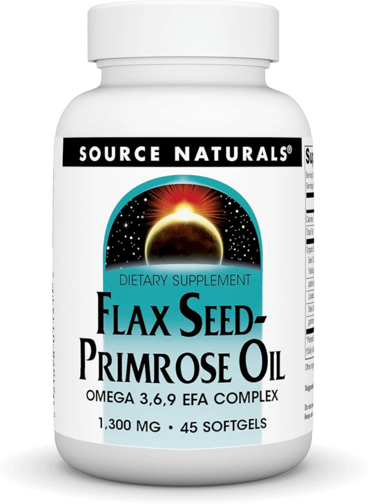 1300mg Flax Seed-Primrose Oil Softgels by Source Naturals - 45 Count