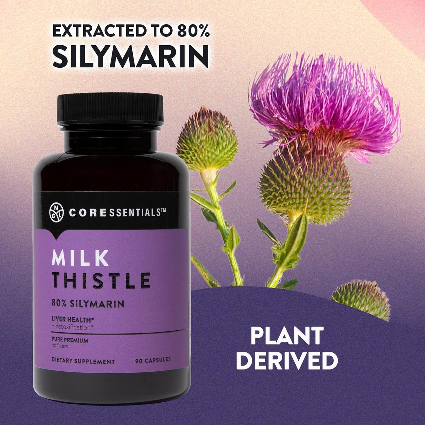 1300mg Milk Thistle Extract Capsules - 80% Silymarin for Liver Support - 90 Capsules, 45 Servings