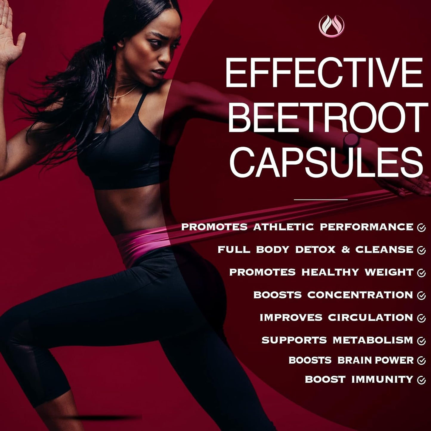 1300mg Organic Beet Root Capsules for Nitric Oxide Production & Heart Health - USA Non-GMO Beetroot Supplement