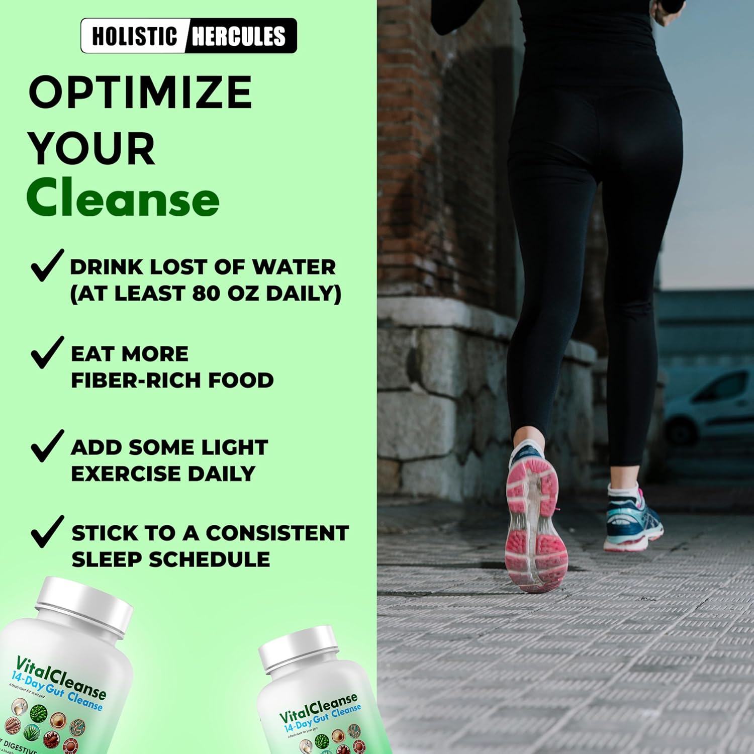 14-Day Holistic Hercules Vital Cleanse for Gut & Colon Support - Deeply Refreshing Revitalizing Cleanse