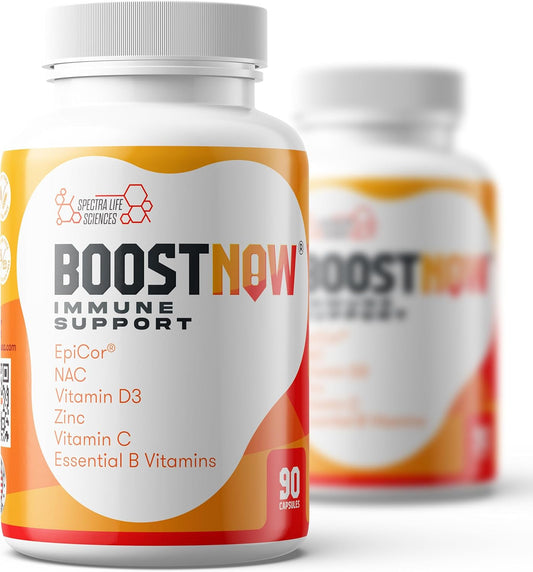 14-in-1 Immune Support Capsules with Vitamin C, D-3, Zinc, EpiCor, Elderberry - 90 Count - Boost Immunity Now