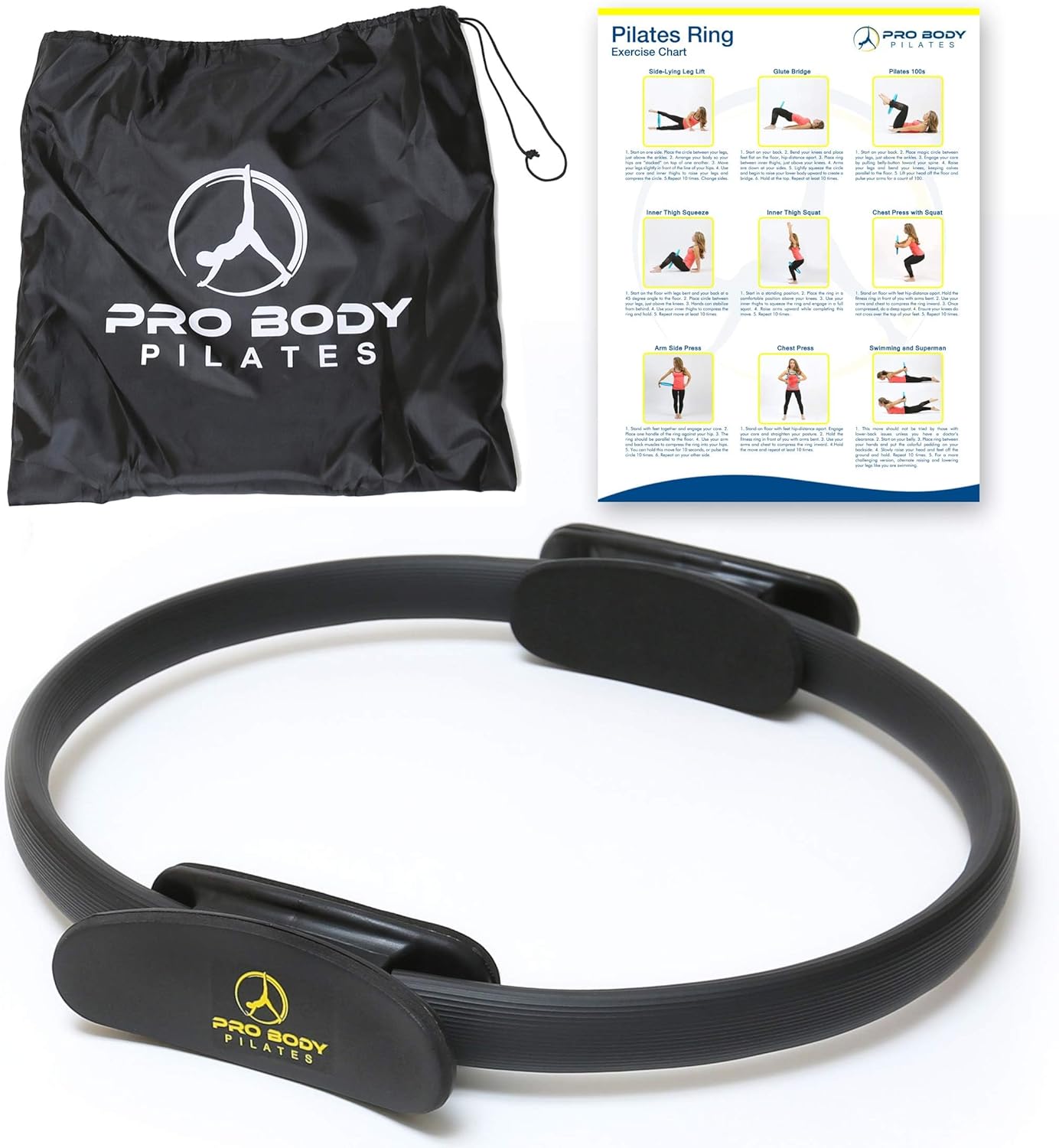 14 Inch ProBody Pilates Fitness Ring for Toning Inner Thighs, Arms, and Core - Pilates Equipment for Full Body Workout