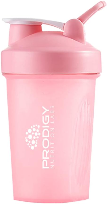 14 oz Pink Prodigy Nutrition Labs Shaker Bottle for Protein Shakes & Pre Workout