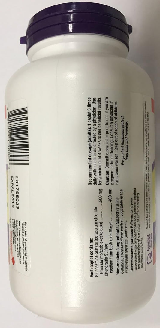 140 Caplets of Webber Naturals Glucosamine & Chondroitin Sulfate 500/400 mg, Joint Support Supplement