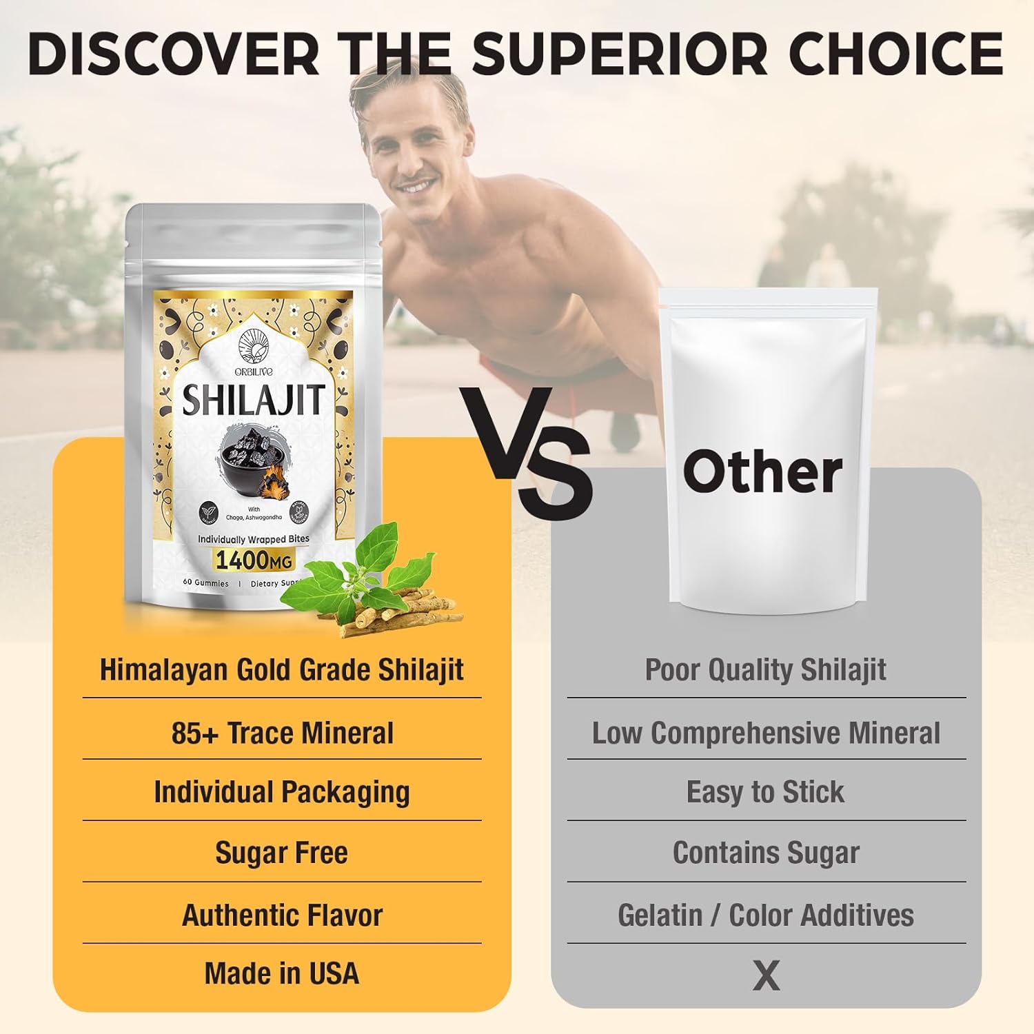 1400 MG Shilajit Gummies & 1000 MG Tablets Combo - 60 Count