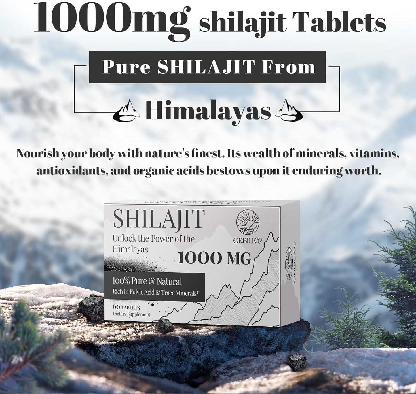 1400 MG Shilajit Gummies & 1000 MG Tablets Combo - 60 Count