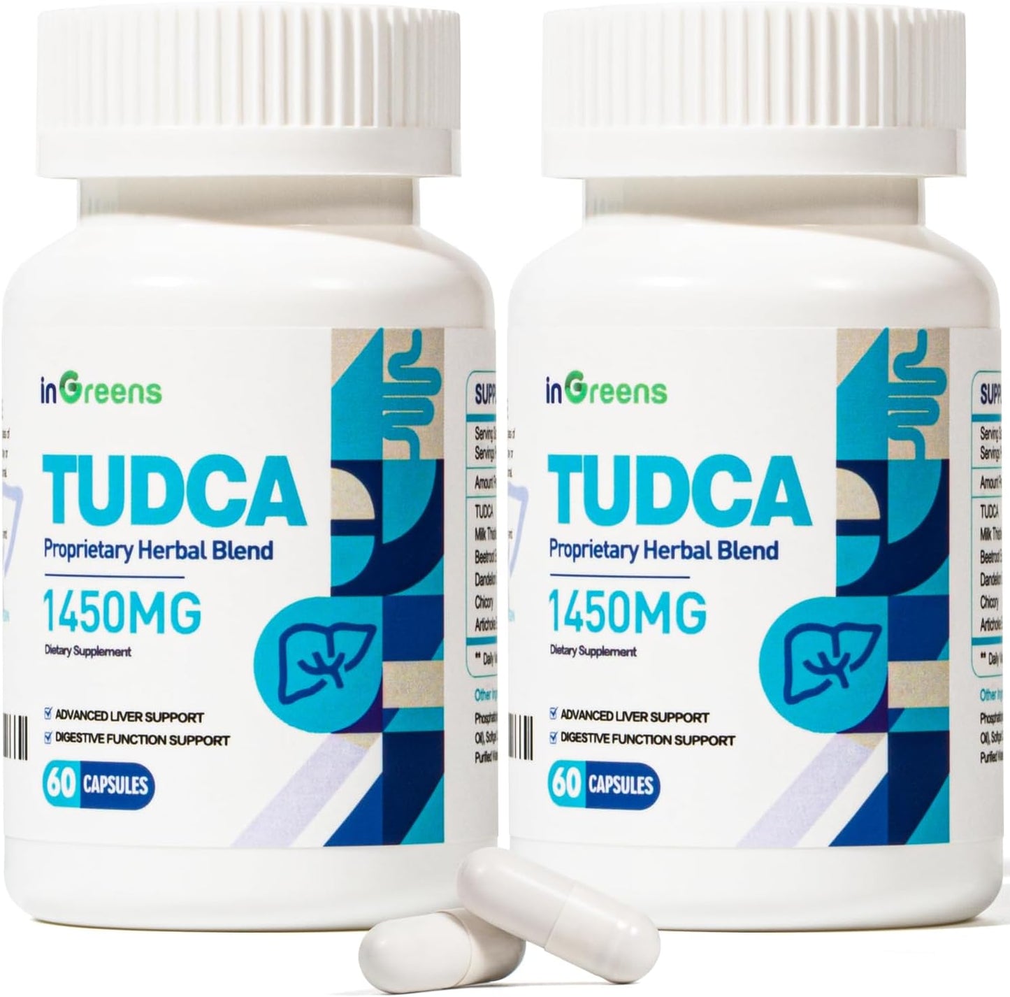 1450MG TUDCA Liver Supplement for Liver and Kidney Cleanse - 60 Capsules