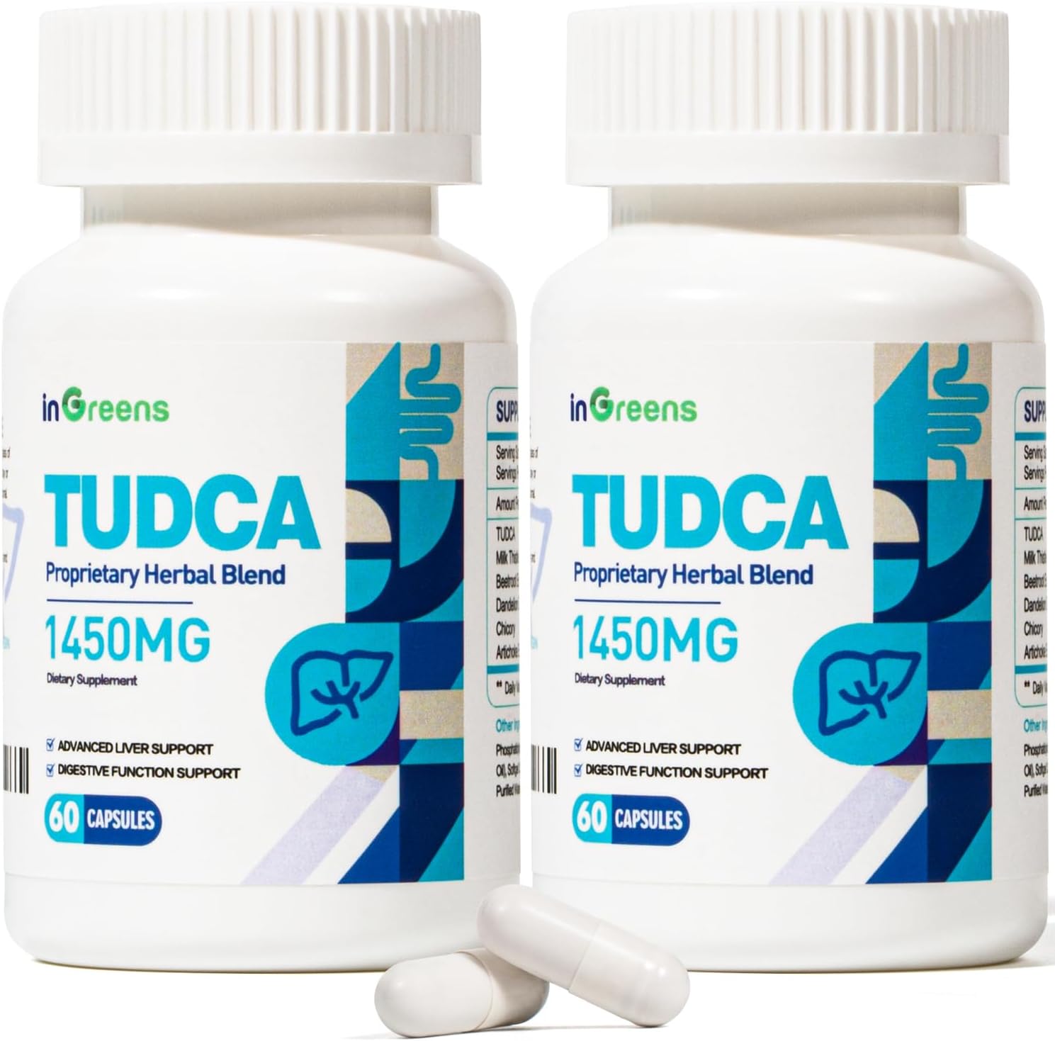 1450MG TUDCA Liver Supplement for Liver and Kidney Cleanse - 60 Capsules