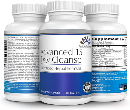 15-Day Colon Cleanse Detox Pills with Probiotics for Men & Women - Superfood Supplement for Healthy Bowel Movements | 30 Capsules