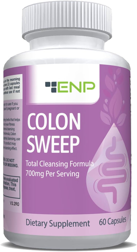 15 Day Colon Cleanse with Psyllium Husk, Cascara Sagrada, and Bentonite - 60ct Bottle from ENP